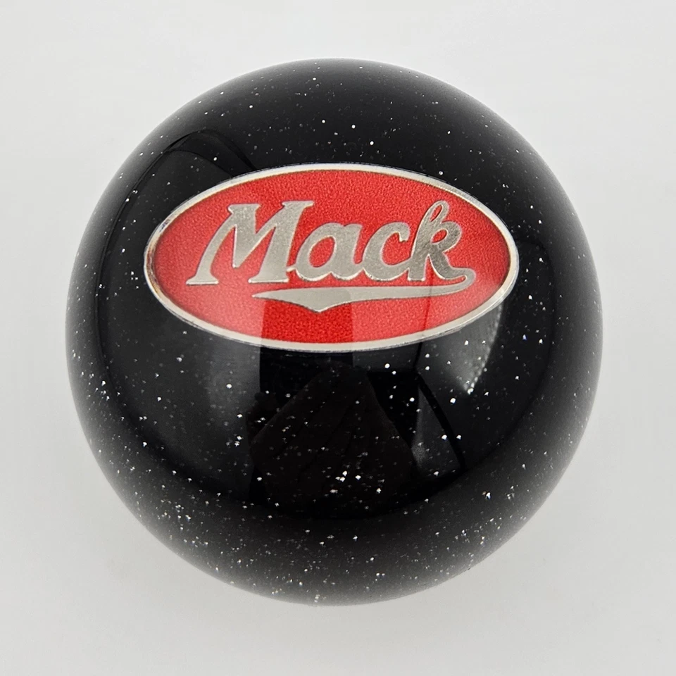 Perilla de cambio de tractor semi camión Roadwy Ball Mack estilo vintage brillo negro EE. UU. Foto 2 de 4