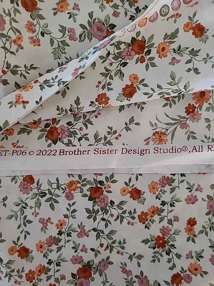 Bonita tela de algodón floral otoño Brother Sister Design Studio 2 yardas Foto 4 de 4