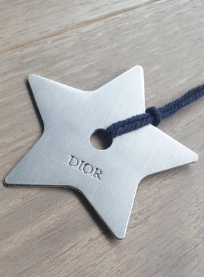 Original Dior Silver Star Ornament Metall mit Baumwollfaden