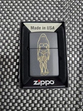 Zippo Lighter Matte Black- Custom Laser Engraved- Spooky Chick-  Zippo- New