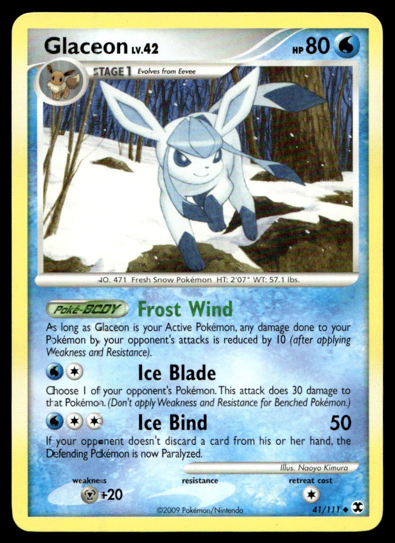 Glaceon Rising Rivals Uncommon 41/111 2009 Pokemon TCG