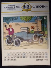 Tintin - Rare Calendrier Citroën de 1985 - Neuf