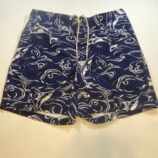 Bañador Náutico Para Hombre Azul Marino Pez Espada y Olas Talla XL Forrado Pantalones Cortos Bolsillos