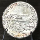 VINTAGE .999 FINE SILVER ART ROUND - GOD FAMILY COUNTRY - ONE SILVER EAGLE