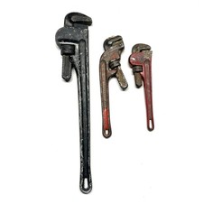 Heavy Duty Plumbing Pipe Wrench set of 3 12" 14" 24" Ridgit Wisdom