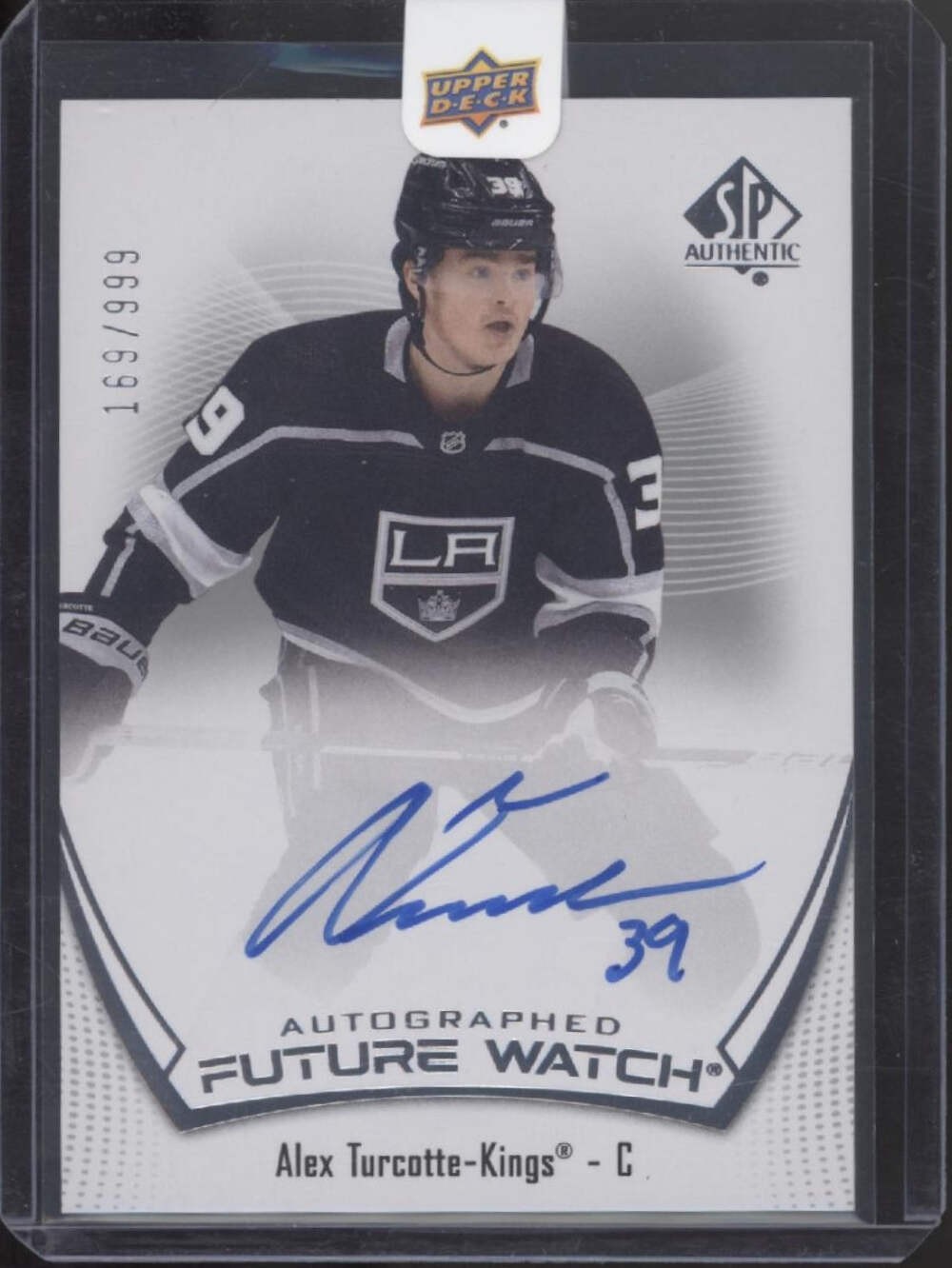 Alex Turcotte 2021-22 Upper Deck SP Authentic Future Watch Auto 169/999 #165
