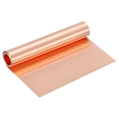 Pure Copper Sheet Roll, 0.06mm 28Ga Thick T2 10Ft x 8in Copper Strip for Craft