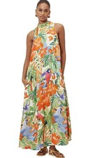 Farm Rio Halter Maxi Dress Floral Tropical Size S Anthropologie NWT