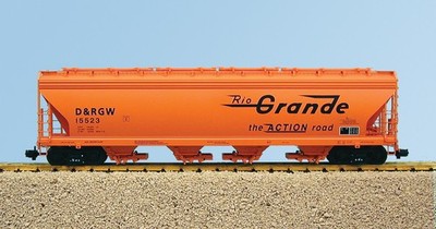 USA Trains R14106 DRG&W 4-BAY Center Flow Covered Hopper Orange Rio Grande 15531