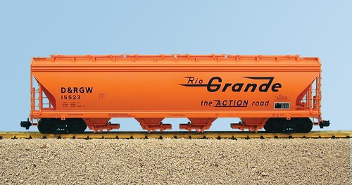 Trenes EE. UU. R14106 DRG&W 4 BAHÍAS tolva cubierta de flujo central Orange Road # 15532 | Zustand: New