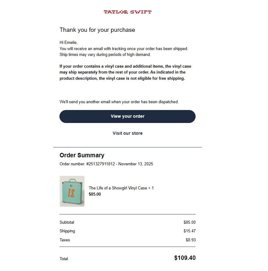 TAYLOR SWIFT - The Life Of A Showgirl Vinyl Case SEALED (GUARANTEED ORDER) - Image 4 of 4