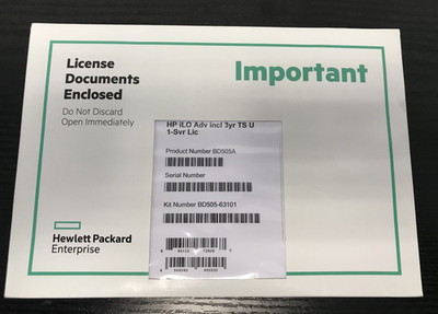 HP iLO Advanced 1 Server License 3 Jahre 24x7 TechSupport / Updates BD505A NEU