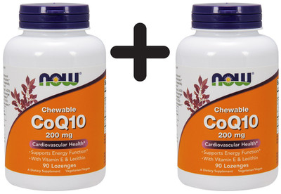 2 x NOW Foods CoQ10 with Lecithin & Vitamin E, 200mg (Chewable) (416,39 EUR/kg)