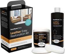 Leather Easy Restoration Kit  with Leather Recoloring Balm, Cleaner, Sponge, an