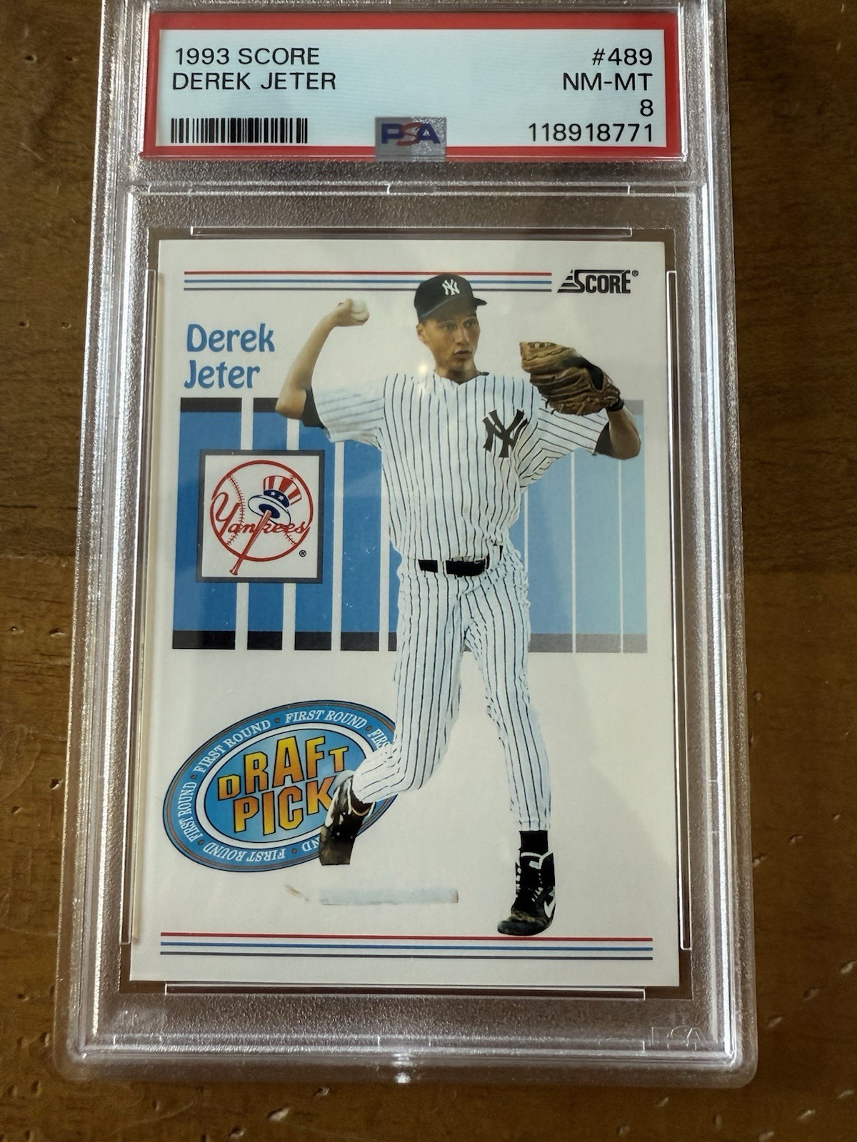 1993 Score Derek Jeter RC #489 PSA 8 NM-MT
