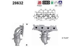 Katalysator AS 28632 für PEUGEOT 407 SW 307 3A 308 1 Break 3E 3H CC 3B 16V CVVT