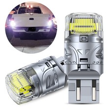 Pair 7443 Led White Reverse Brake Stop Parking Turn Signal Light Bulbs 6500k New