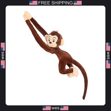 Monkey plush stuffed animal, brown hanging monkey with long arms 27.6 inches