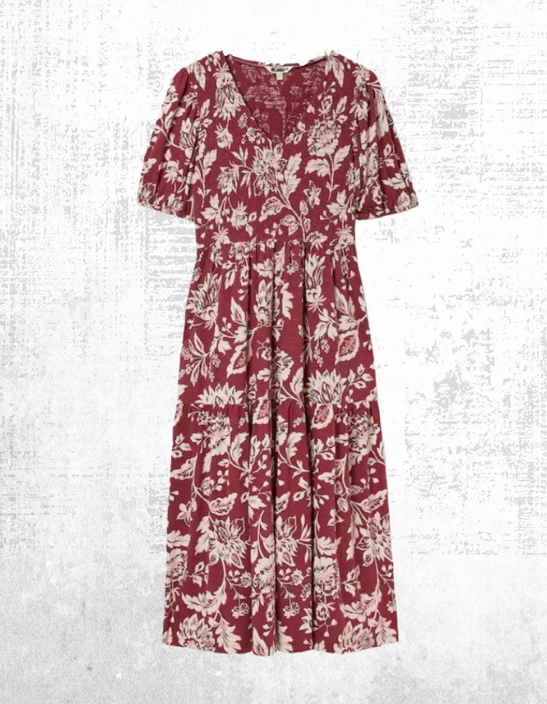 princess polly baby blue dress Burgundy Floral Lace Trim Mini Dress main image 1