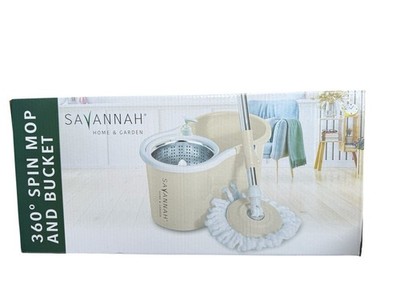 Mop Bucket with Spin-Dry Feature 360° Built-In Detergent Pump Bottle New in Box