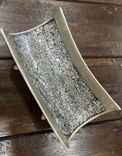 Creative Scents Schonwerk Silver Centerpiece Bowl- Crackled Mosaic Design 10”L