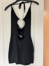 NEW - Black stretchy halterneck dress XS