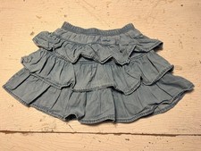 Girl's HANNA ANDERSSON Size 130 8 Chambray Tiered Skort