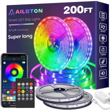 200ft Lights(2 Rolls of 100ft Lights) Ultra Long Light Strip with App Voice C...