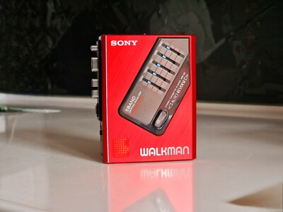 Red Sony Walkman WM-60 Player 5 Band Equalizer Fully Working Rare