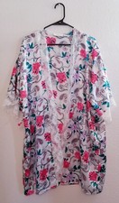 Delicates Robe White Floral Lace Trim Short Lightweight