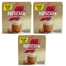Nescafe Cappuccino Instant Coffee Sachets – 12 Sticks x Pack of 3, Rich & Frothy