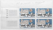 1965  BLOC De 4 coin numéroté télécommunication   N° 1451 neuf **
