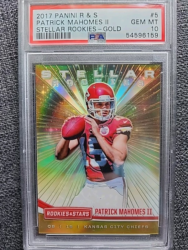 2017 PANINI R & S PATRICK MAHOMES II STELLAR ROOKIES-GOLD GRADE 10
