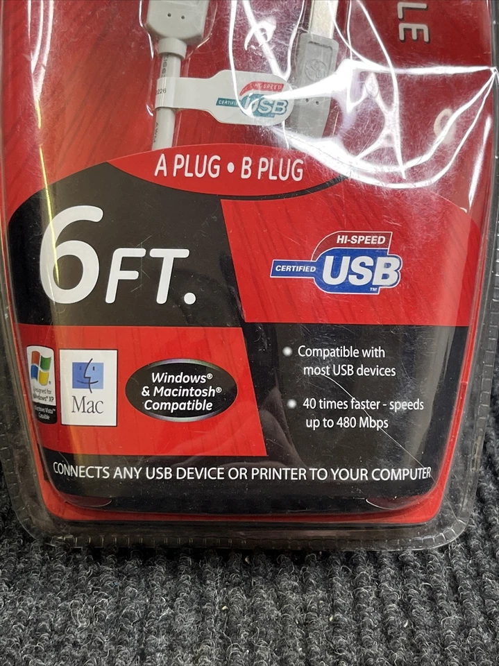 Brand NEW GE USB 2.0 Hi-Speed 6 FT. Foot Device Cable Printer Windows Macintosh - Image 2 of 4