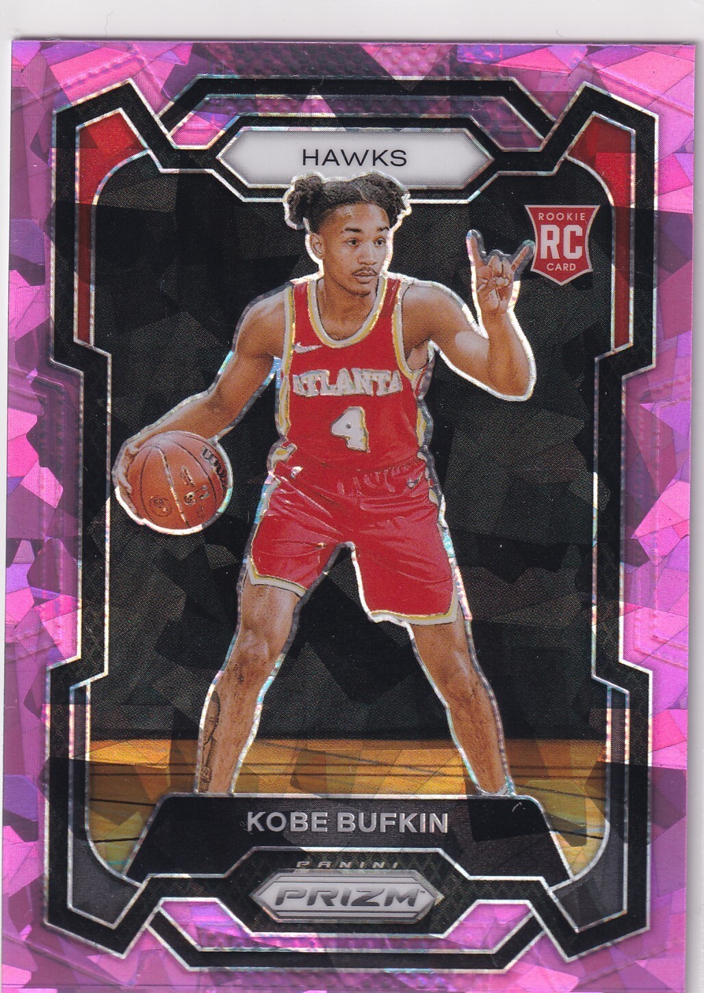 2023-24 Panini Prizm Kobe Bufkin #151 RC Cracked Pink Ice