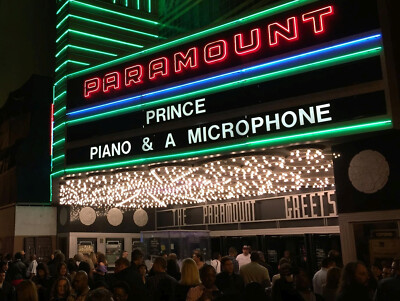 Paramount Theater Marquee Prince Piano and a Microphone  8 x 10 Photograph