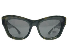 Burberry Sunglasses B4442-U 4125/87 Nova Check Green Brown Black w/ Grey Lenses
