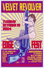 VELVET REVOLVER Original Signed 04 Tulsa Concert Poster STONE TEMPLE PILOTS GNR