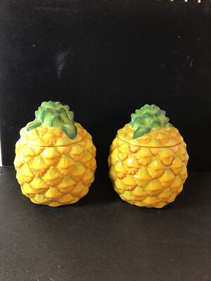 Temptations Fresh Crop Pineapple Canisters Set Of 2
