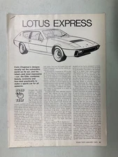 MISC1342 Vintage Article Road Test 1975 Lotus Elite Colin Chapman 5 pg Jan 1975