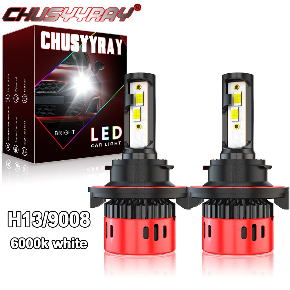2x H13 9008 6000K Whtie LED Headlight Bulbs For Arctic Cat Wildcat XX 2018 2022