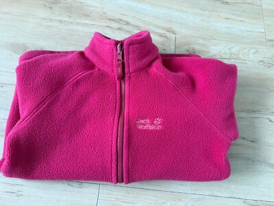Jack Wolfskin Mädchen - Fleece Hudson Bay Jacke - hellbeere, 140 9/10 Jahre sehr guter Zustand