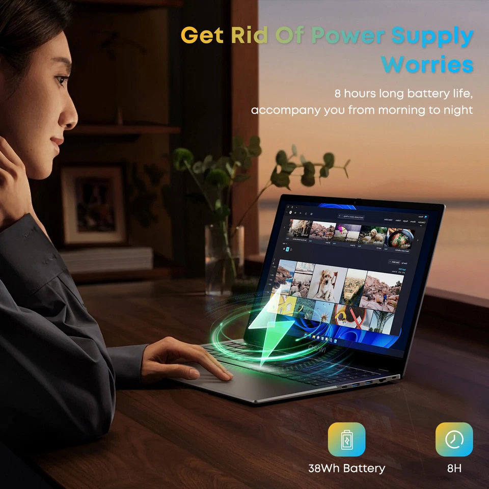 CHUWI 15.6'' Laptop 8GB RAM 256G SSD Intel Celeron Quad-Core 2.80 GHz HD 1080P - Image 4 of 4