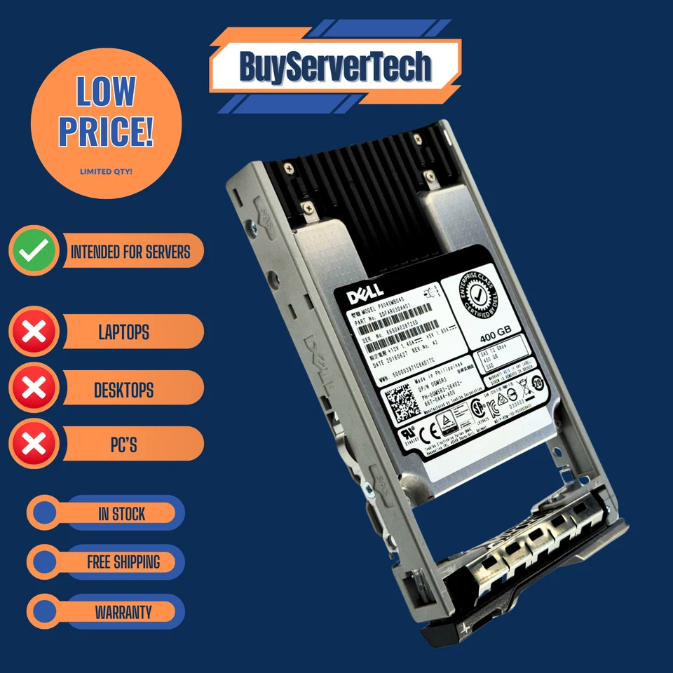 Dell Enterprise GM5R3 400GB 2.5" SAS 12Gbps SSD PX04SMB040 w/Tray  1YR - Image 4 of 4