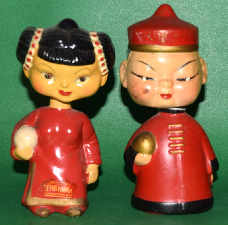 ORIENTAL CHILDREN NODDERS / BOBBING HEADS Ethel Hing NY BOBBLEHEADS