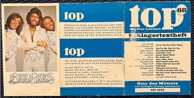 top Schlagertextheft Nr. 68, mit Autogrammkarte ''Bee Gees''