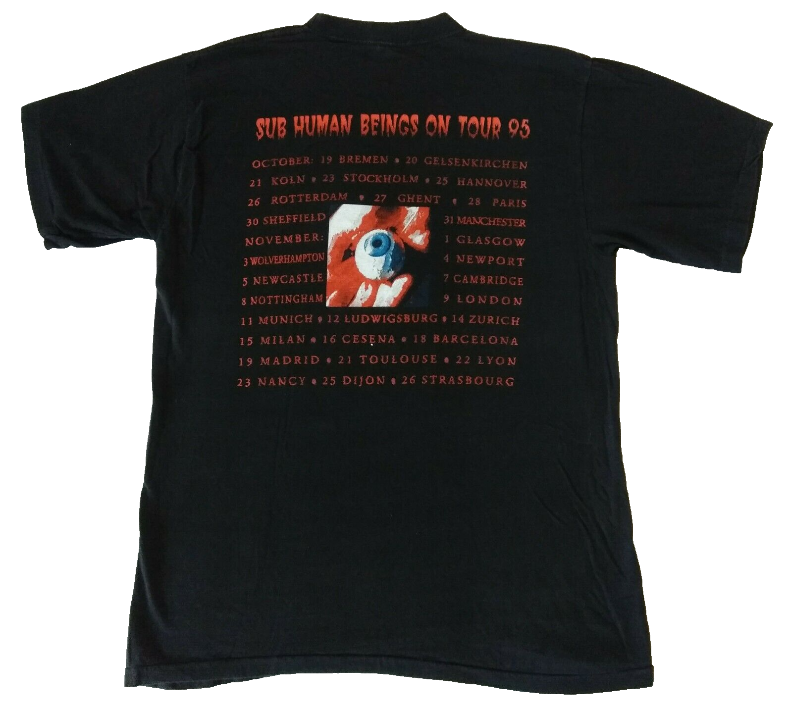 FILA Maglietta Skid Row Vintage 1995 UK Large Sub Human Beings Tour Heavy Metal Band