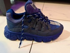 Versace Trigreca Lace Up Sneaker Navy Blue Sz 43 / 10