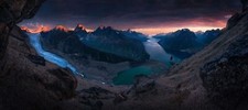 Landscape nature photography panorama glacier mountains Custom Gaming Mat Desk