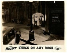 Knock On Any Door Original Lobby Card John Derek arrested in spotlight Film Noir